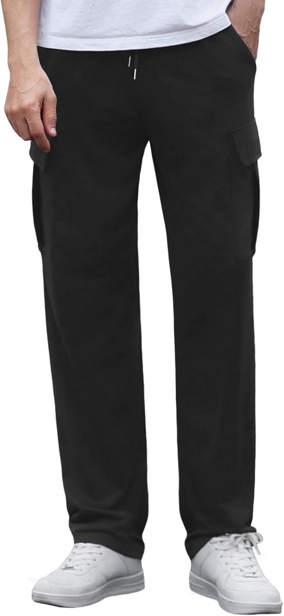 Comfortabele Katoenen Joggingbroek Heren - Loose Fit Trainingsbroek met Zakken en Trekkoord