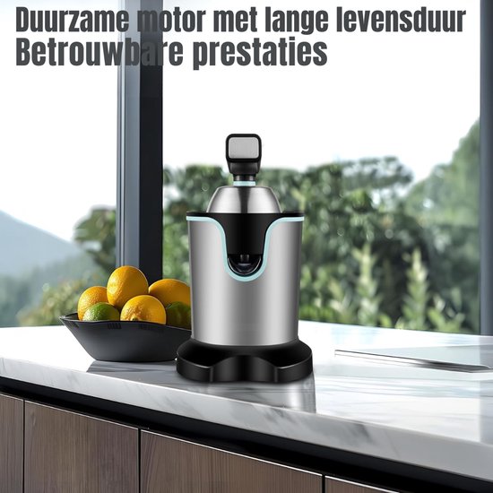 Aurixi® Citruspers electrisch - Citruspers - Sinaasappelpers- Zilver- 16 cm x 22 cm x 28 cm van Merkloos — afbeelding 2