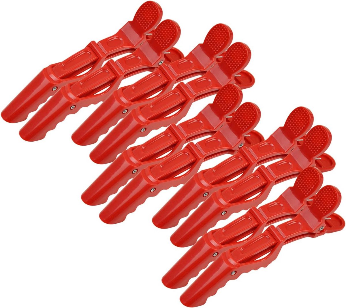 10x Professionele Alligator Haarclips voor Knippen en Stylen - Rood