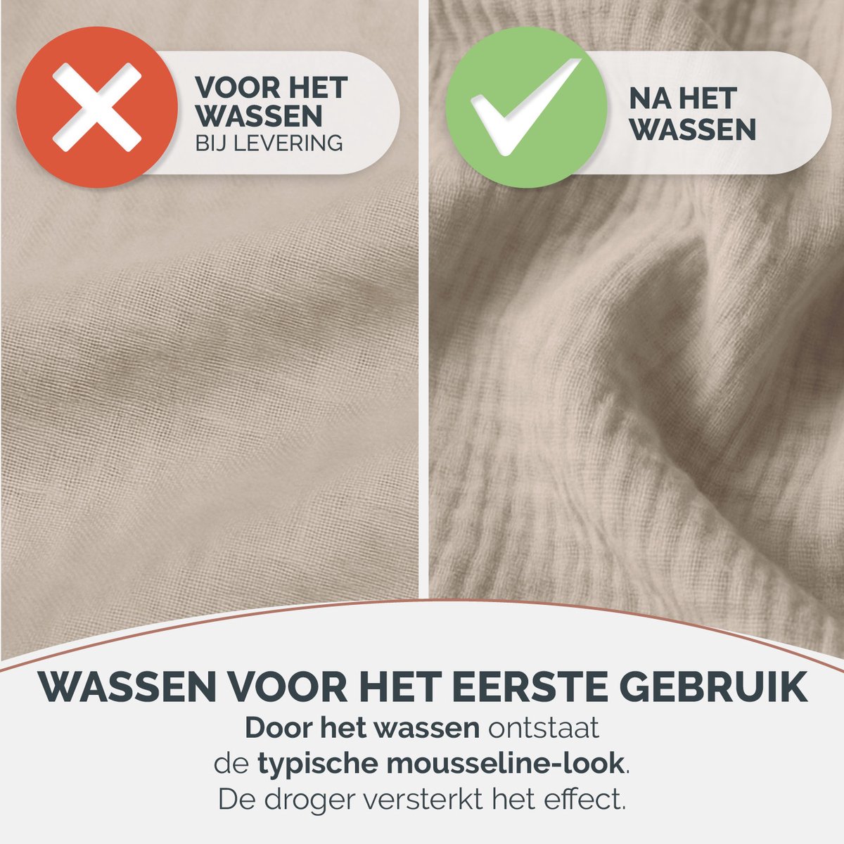 Blumtal Bedsprei Katoen Mousseline - OEKO-Tex gecertificeerd - Lichtgewicht sprei - 150 x 200 cm - Beige — cadeau in Wonen & Interieur - foto 3