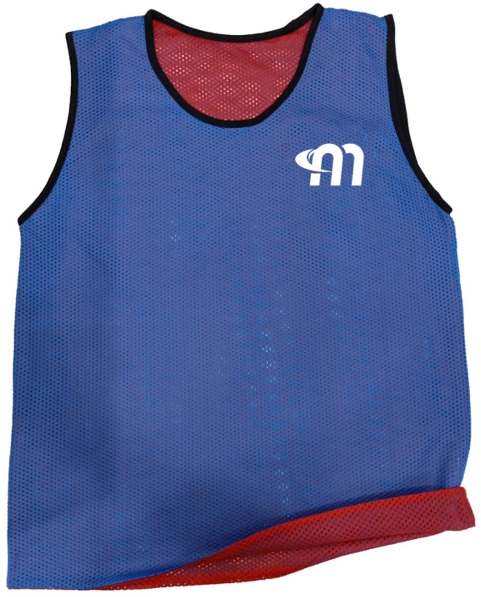 Megaform trainingshesje omkeerbaar polyester sportvest teamherkenning.