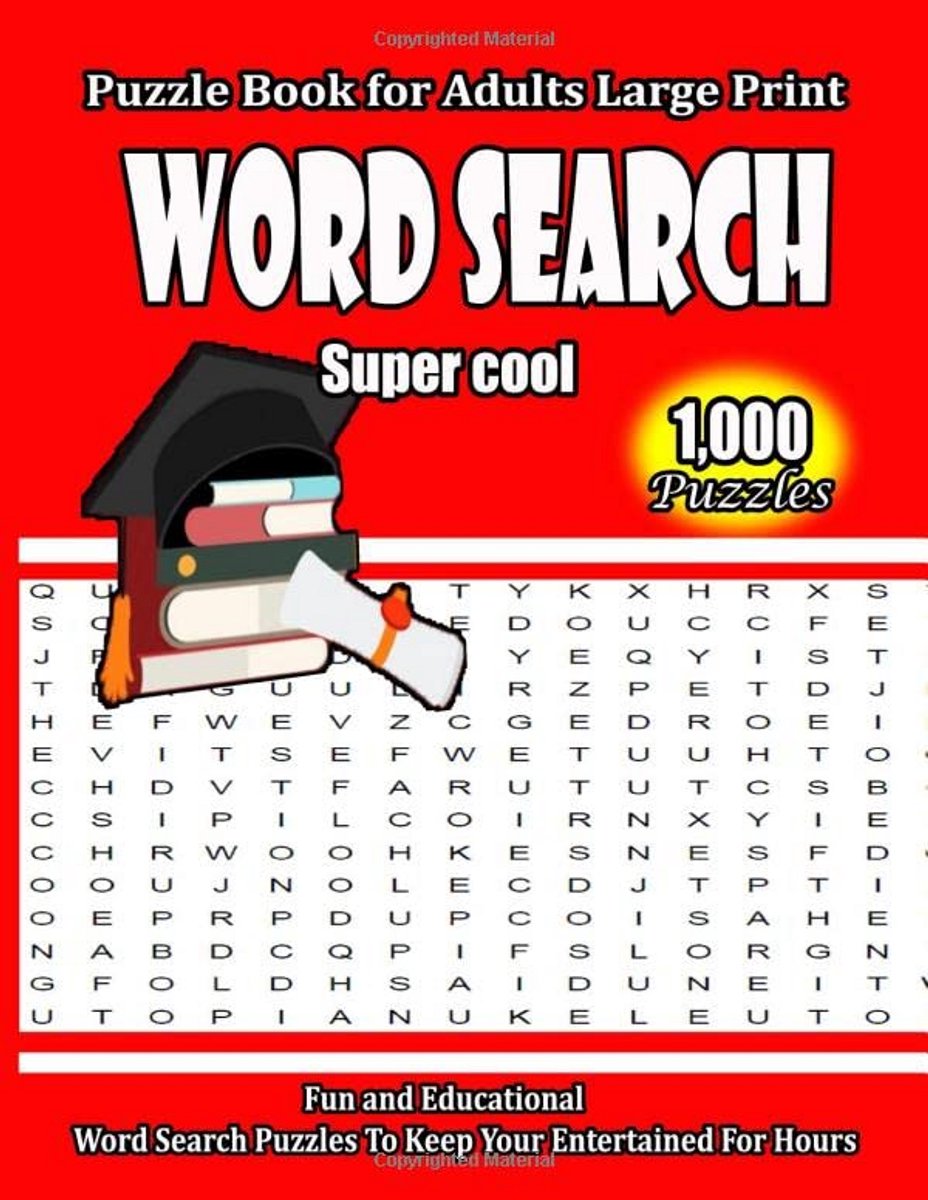 Woordzoekpuzzelboek voor Volwassenen Groot Formaat met 1000 Puzzels: Urenlang Hersengymnastiek en Vermaak