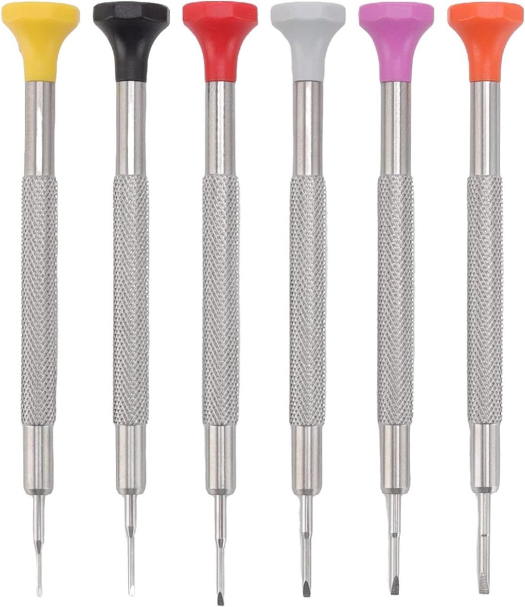 Schroevendraaier Set voor Horlogemakers - Hoge Nauwkeurigheid - Horloge Reparatie - Sieraden Werk - Mini Zilverkleurige Schroevendraaiers - Professioneel Gereedschap