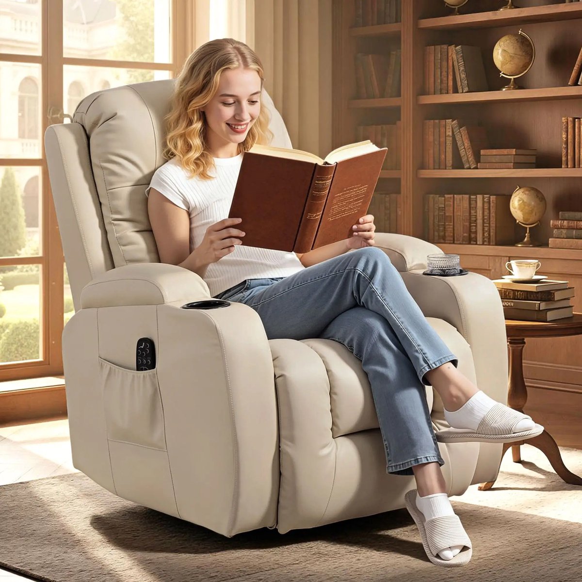 Smart-Elite Massagestoel Elektrisch Crèmewit - afbeelding 2