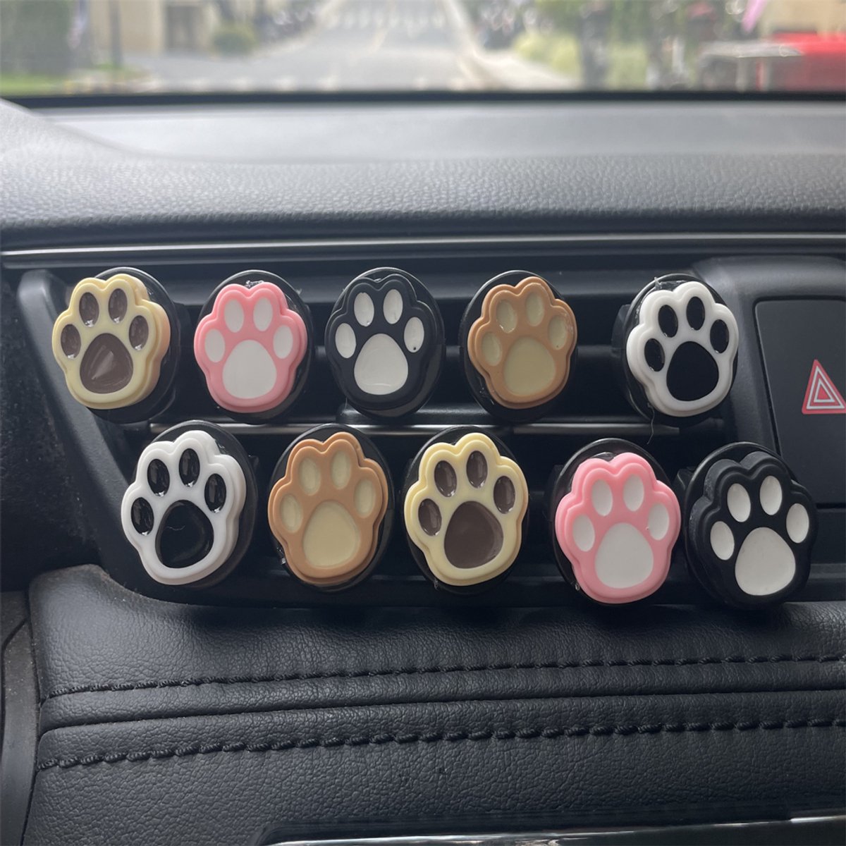 TLVX 10 stuks Leuke Honden Pootjes Autoparfum / Luchtverfrisser voor auto / Frisse Geur / Bloemig / Citroen / Oceaan / Geurstokjes / Uniek Design Hond Poot / Fris Interieur / Lekker Auto Luchtje / Car Diffuser / Air Freshener / Auto Parfum