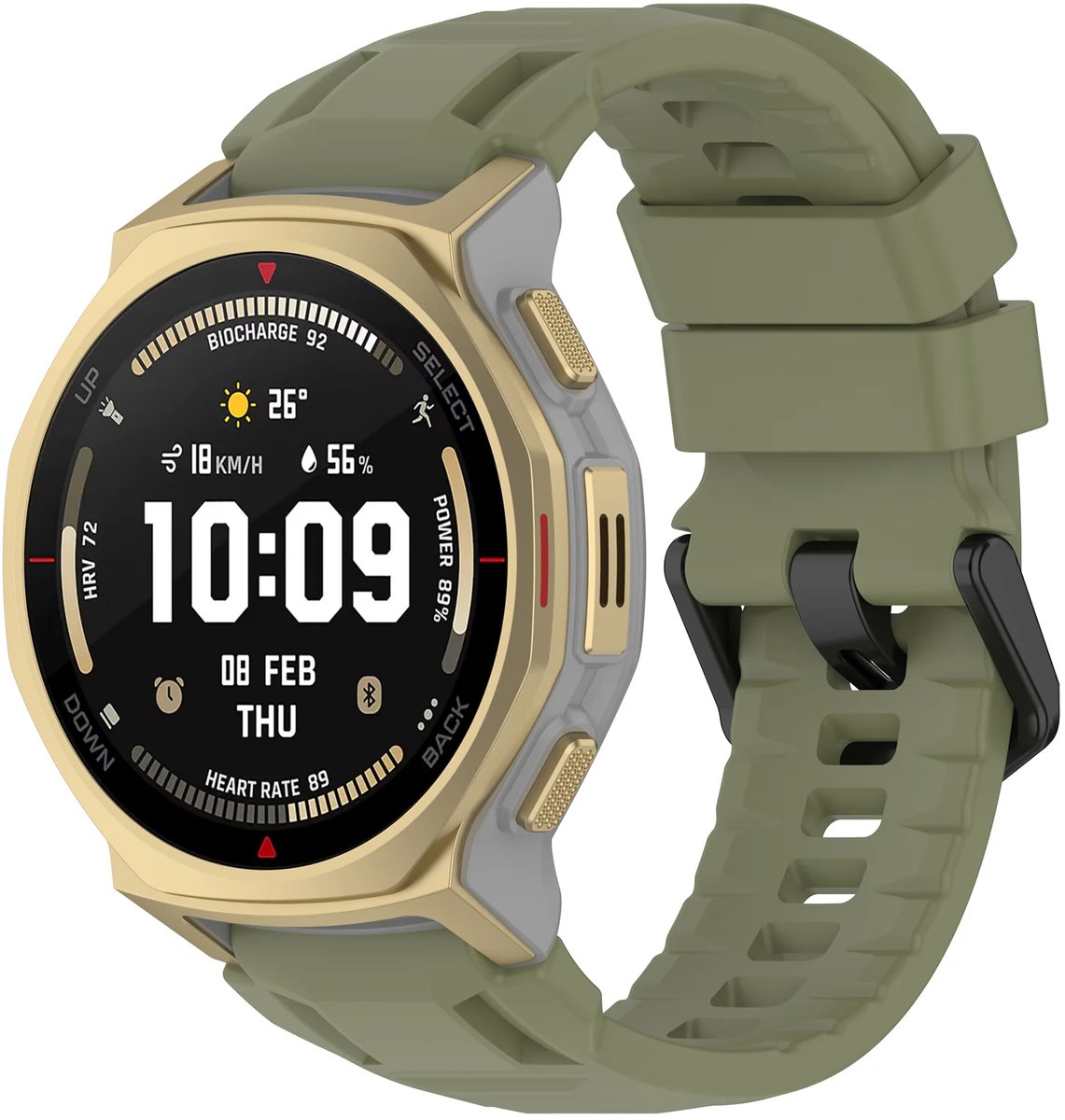 Strap-it Siliconen bandje geschikt voor Amazfit T-Rex 3 Pro - Groen