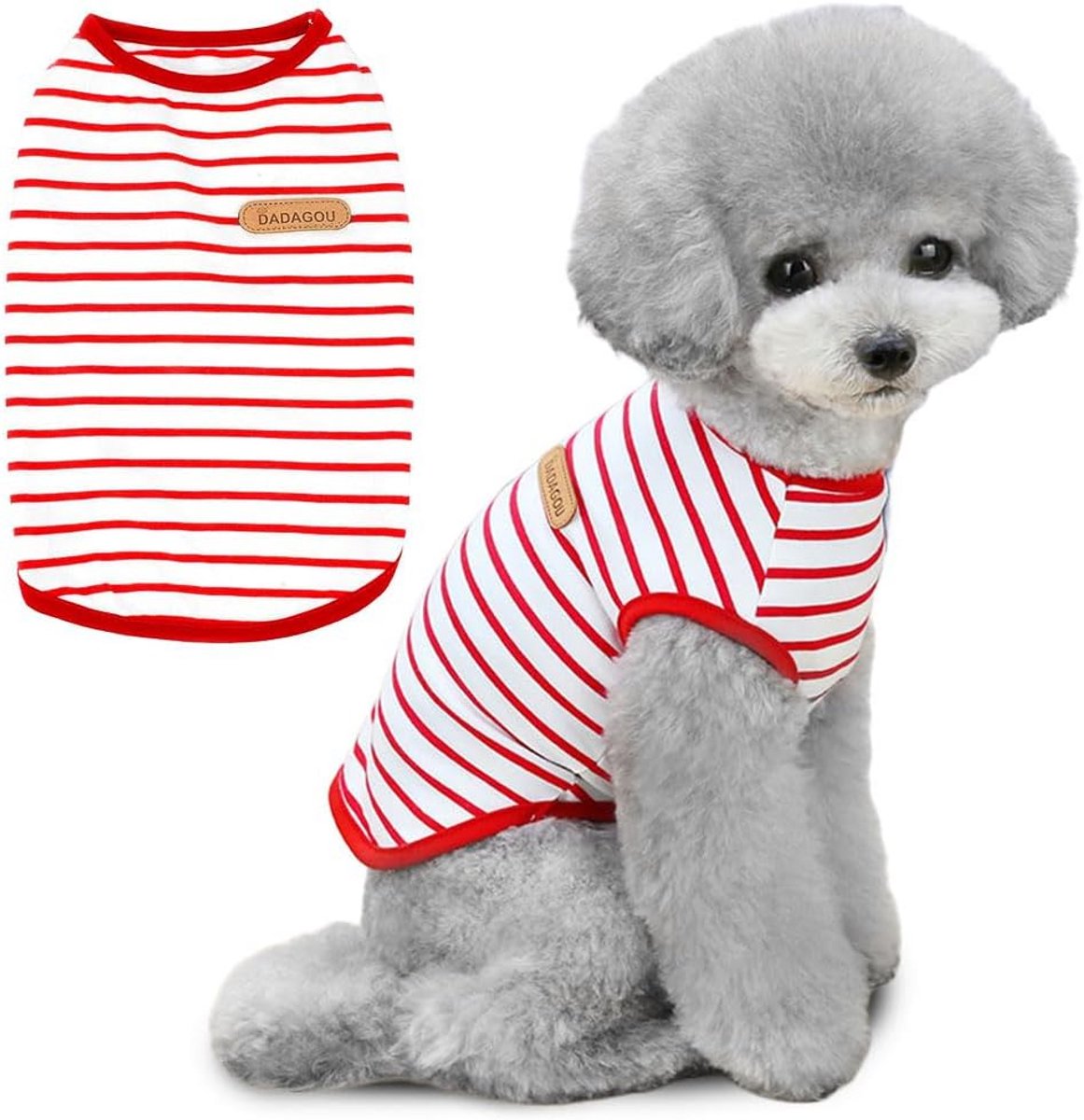 Gestreept Zomers T-Shirt voor Kleine Hond of Puppy - Ademend Katoen