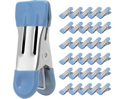 Kledingspelden - Wasknijpers Metalen - Was Drogen - Rubberen Coating - 30 Stuks - Blauw