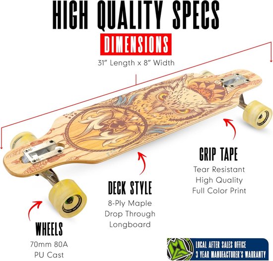 WeSkate Skateboard débutant - Skateboard complet Cruiser 31 x 8 pour
