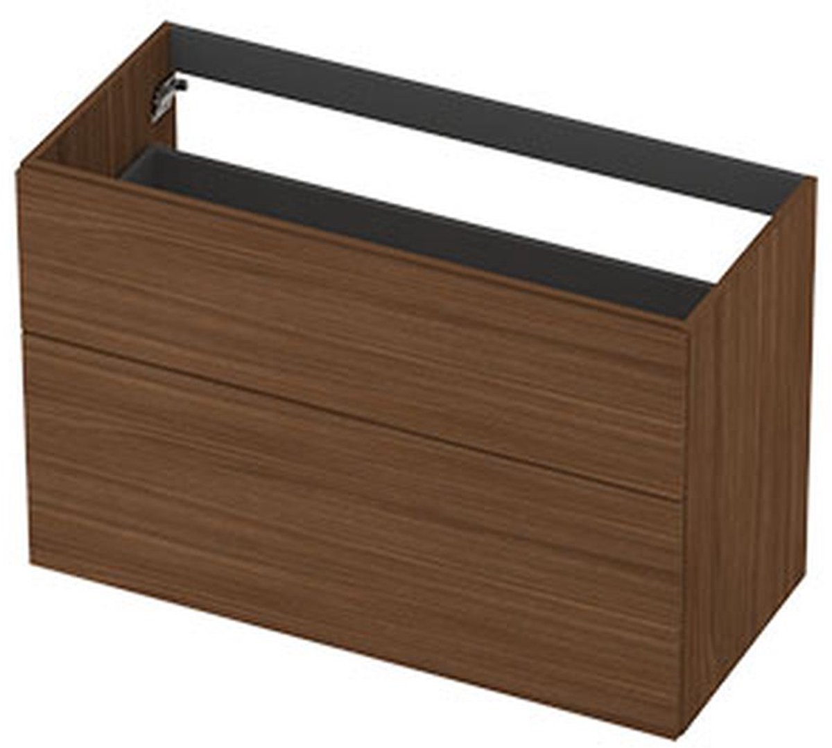 INK - Onderkast 2L A-sym Decor Tbv Grepen - 1000x450x650 Mm - Warm Walnoot