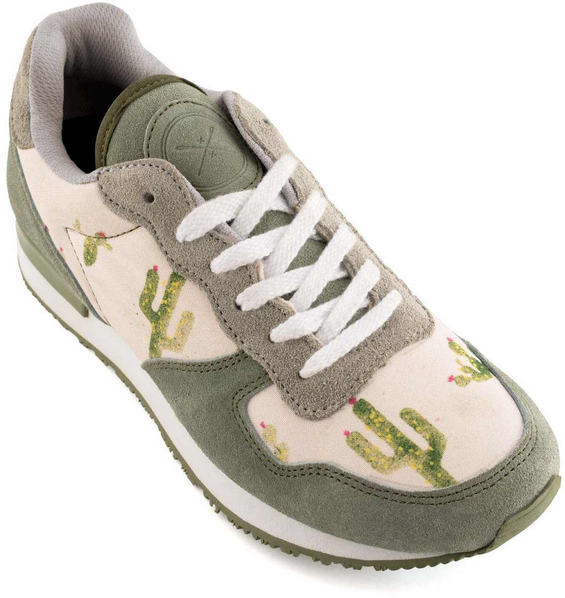 Inkkas Prickly dames sneaker – comfortabele suède jogger met cactusprint – kleurrijk – unieke statement sneaker, maat 42