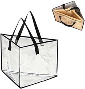 2 Driehoekige Opbergtassen voor Kledinghangers - 35×35×46cm - Met Handvatten - Geschikt voor Kledingkasten, Wasruimtes - Stofbestendig - Ruimtebesparend - Transparant
