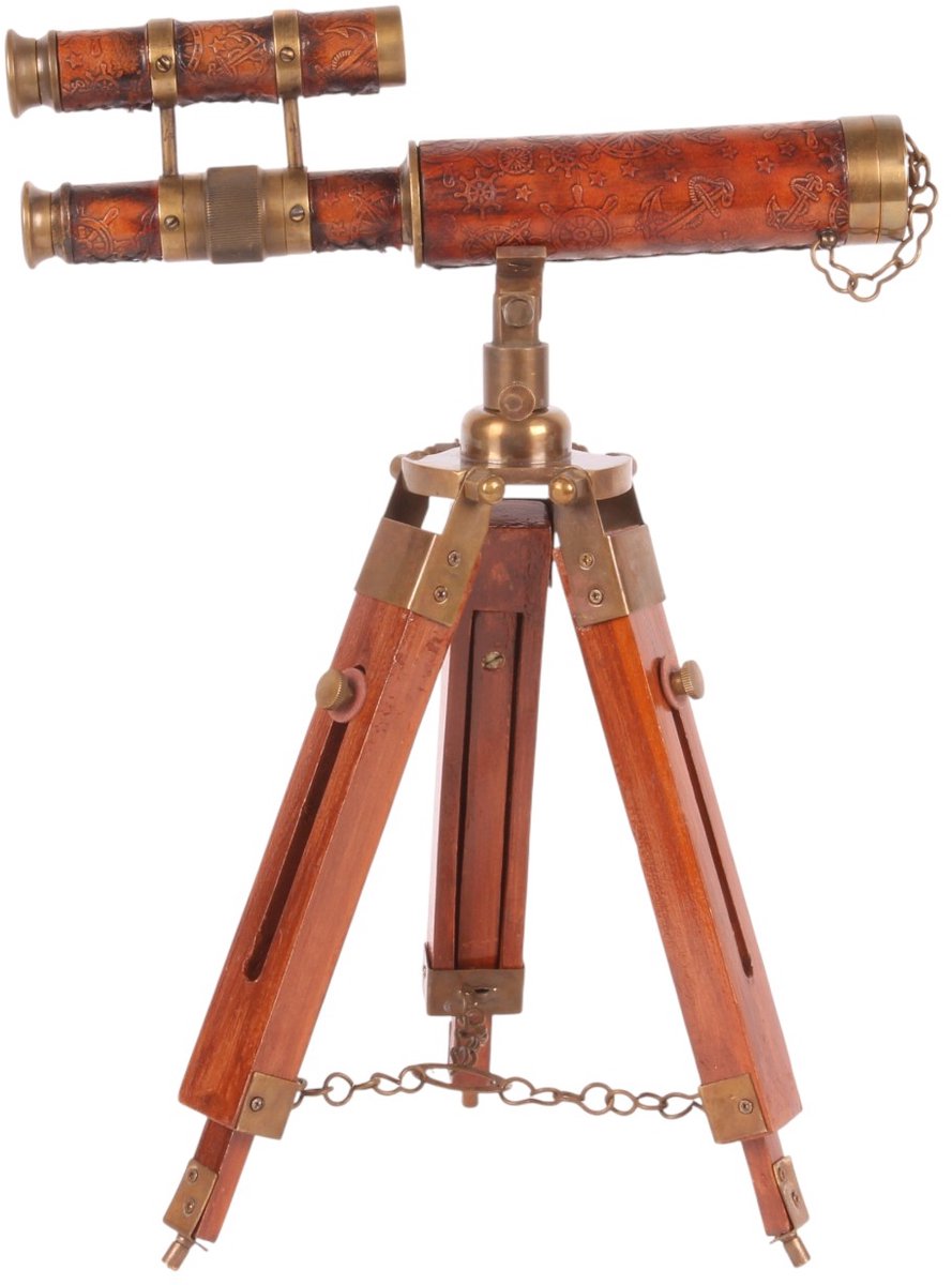Baroque - Telescoop - Telescoop op Standaard 41 cm - Bruin - Messing - 41x26x24 - Brass