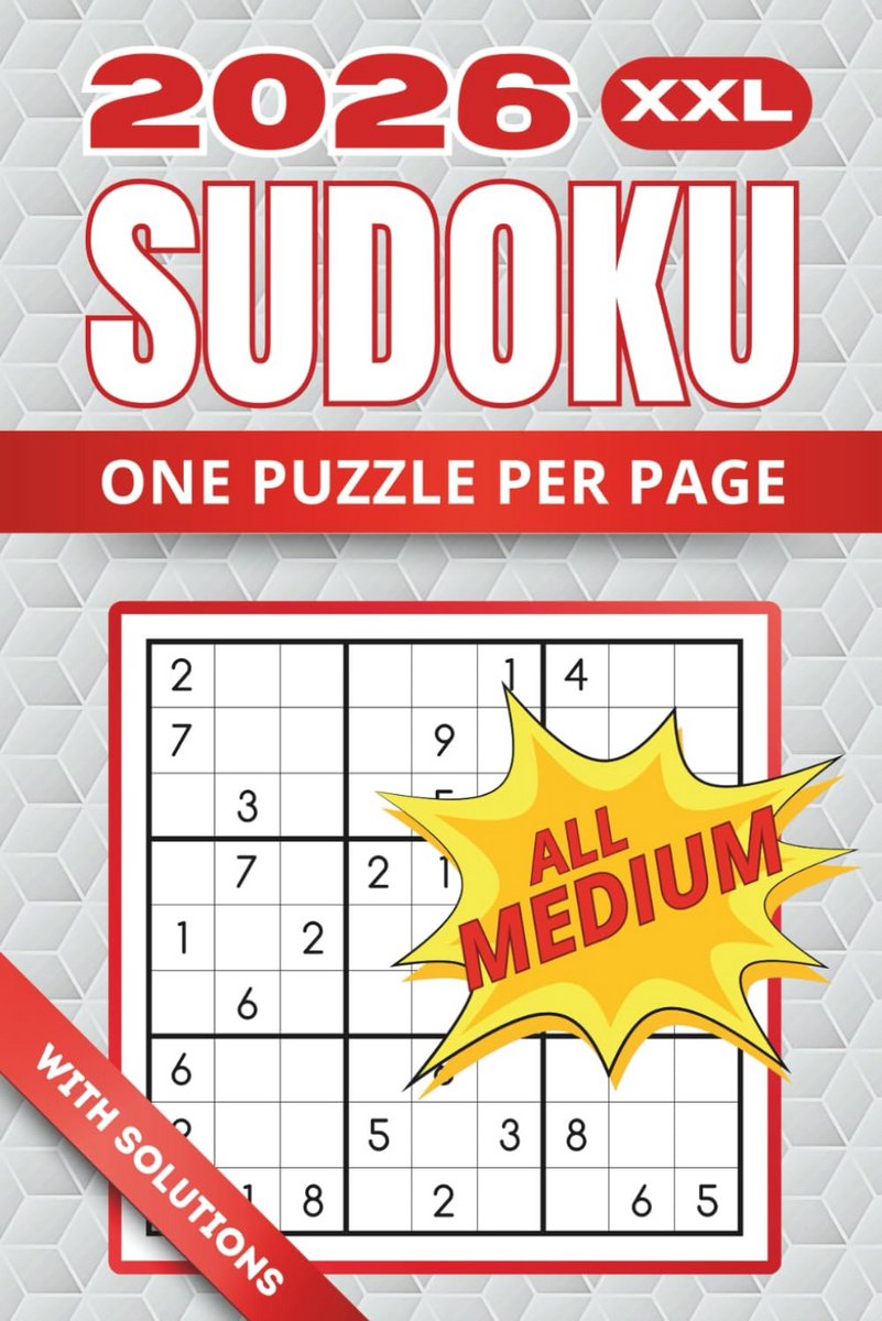 Sudoku Middelmoeilijk Extra Groot Lettertype 2026 Puzzels voor Senioren en Volwassenen