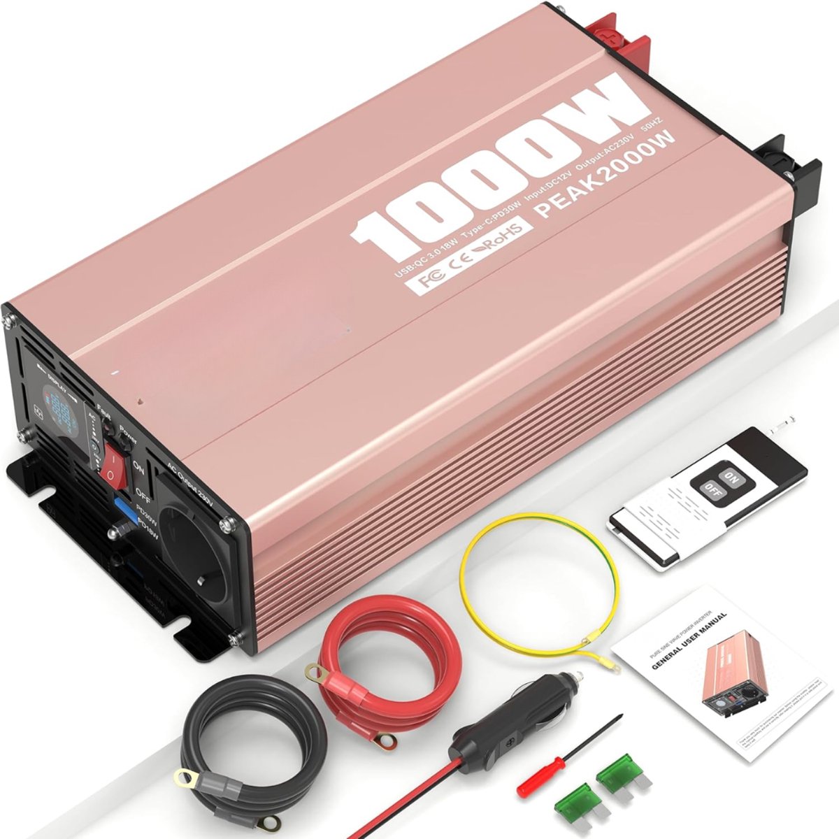 White-Label® Omvormer 12v 230v Zuivere Sinus - Spanningsomvormer