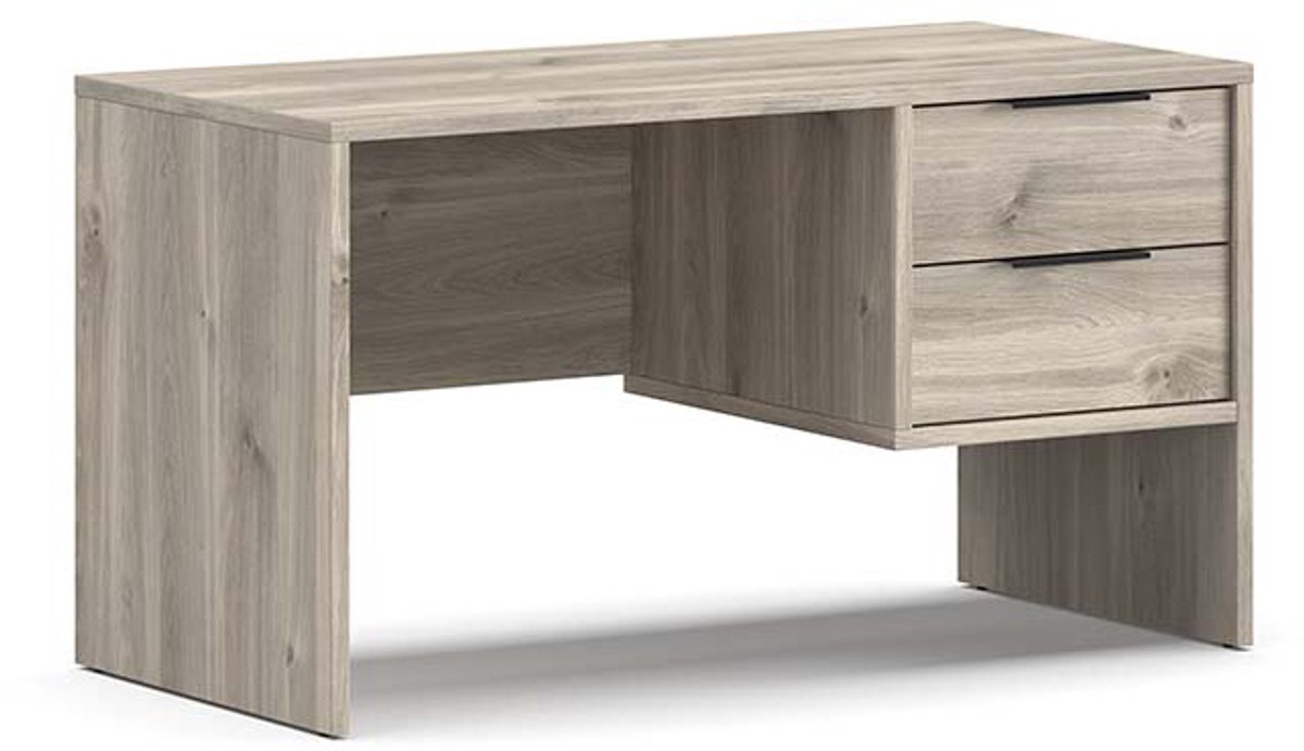 Bureau Lumina Eiken - 130x66cm - Met opbergruimte - Hoogte 72 cm - Met lades