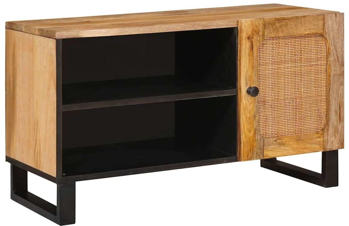 vidaXL - TV - Kast - met - opslag - Bruin - 80 - x - 33 - x - 46 - cm - Massief - Mango - Hout