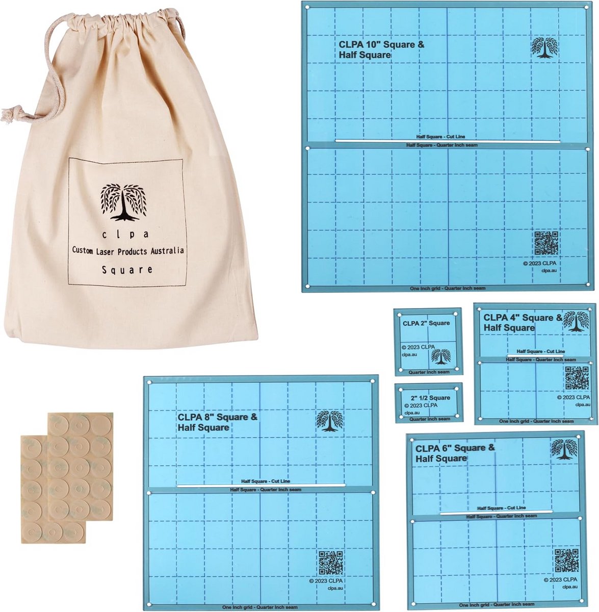 Uitgebreide Set Quiltlinialen en Sjablonen voor Nauwkeurig Snijden met Antislip