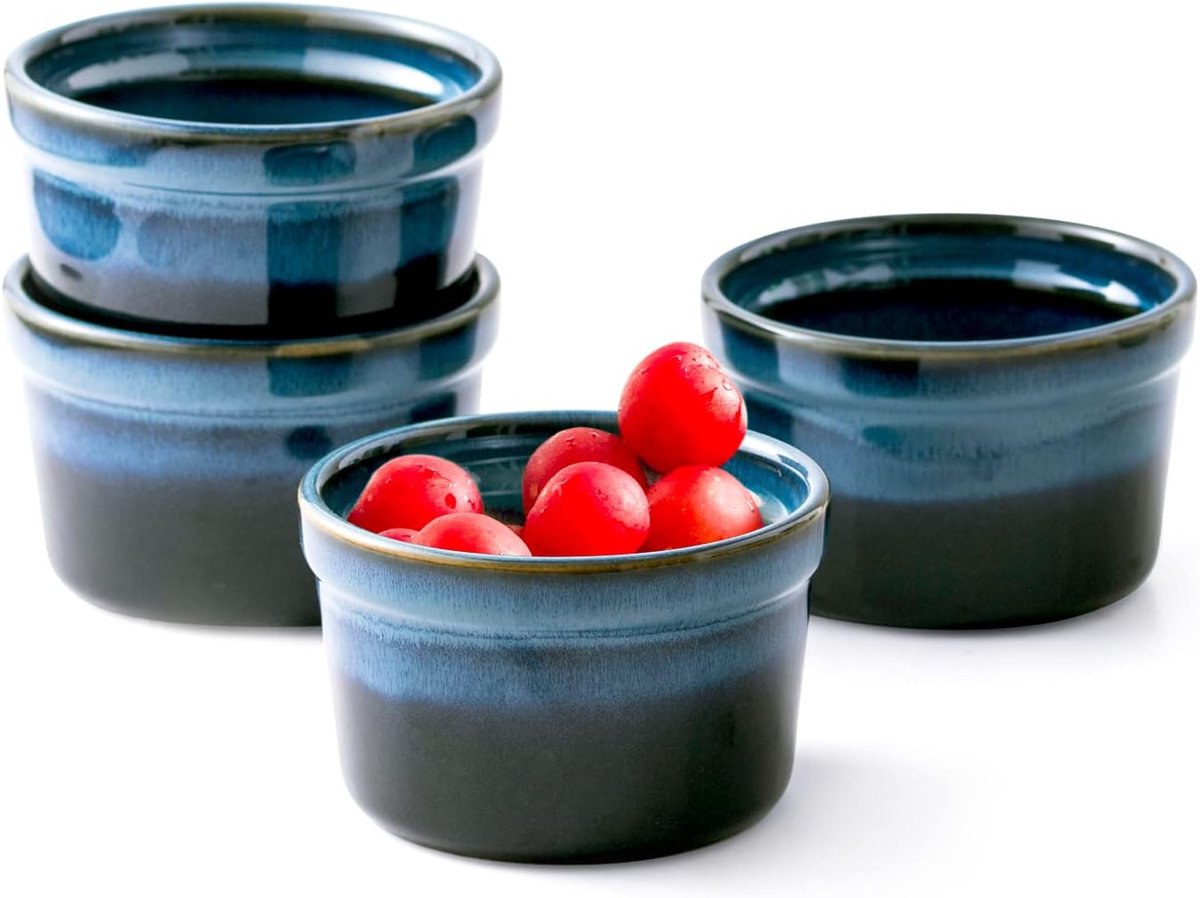 Set van 4 Soufflé Schalen 300 ml - Ovenvaste Ramekins voor Pudding en Desserts