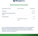 Nutritionele informatie voor Metagenics Bactiol Easy Fiber met vitamine B2, gehydrolyseerde guargom en levende bacteriën.