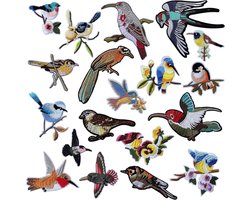 19 Stuks Strijklappen Vogel Patches Set voor Kleding Jeans Textiel Reparatie en Decoratie