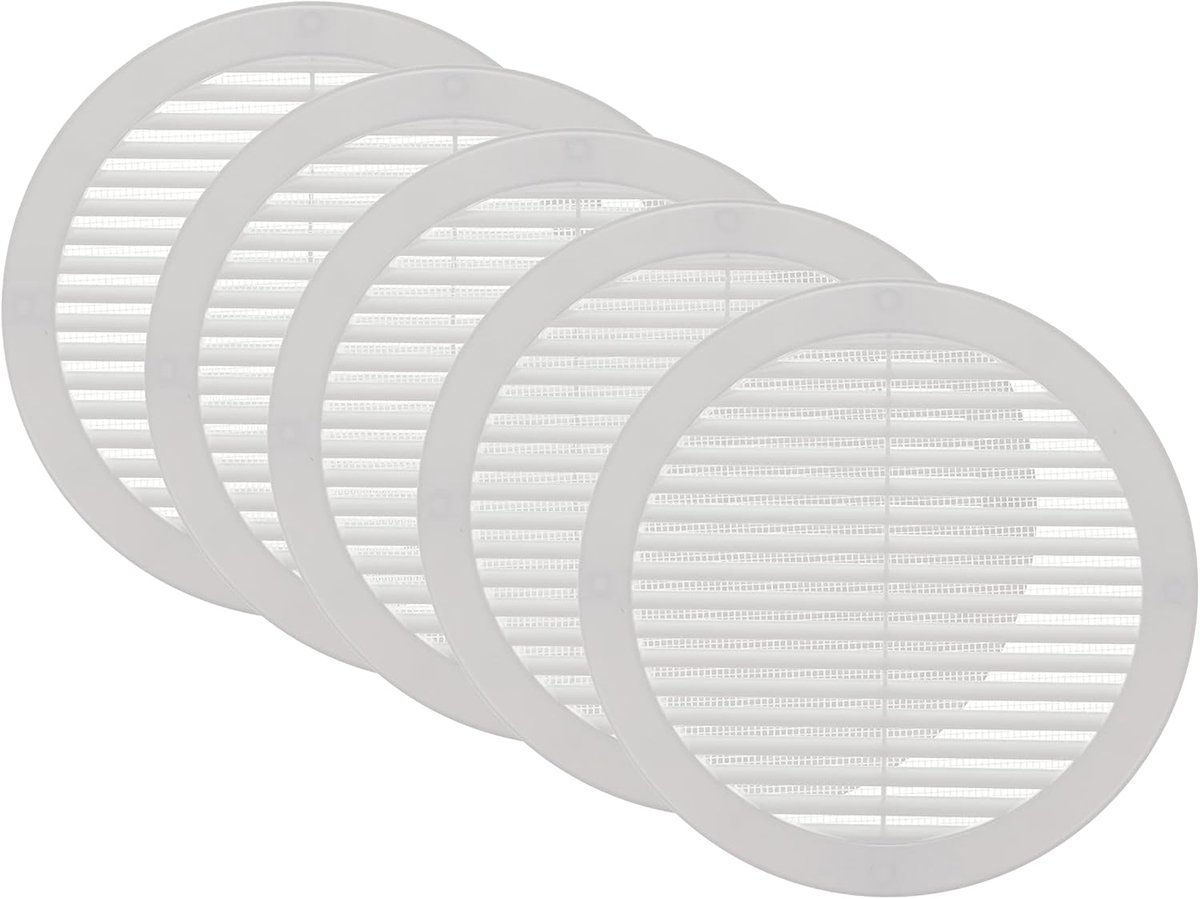 Ronde ventilatieroosterhoezen - 5 stuks, 20 cm - Voor badkamer, keuken en thuiskantoor