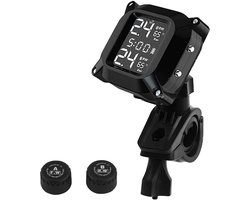 Draadloos TPMS Bandenspanningscontrolesysteem Motorfiets met Externe Sensoren en LCD