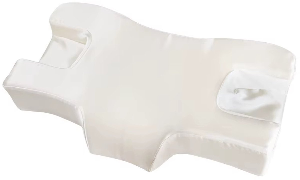 Orthopedisch Beauty Kussen – Anti-rimpel Kussen van Traagschuim, Drukt Niet op Gezicht, Langzaam Terugverend, Voor Nek en Gezicht, Spa, Salon en Hotelgebruik - Wit