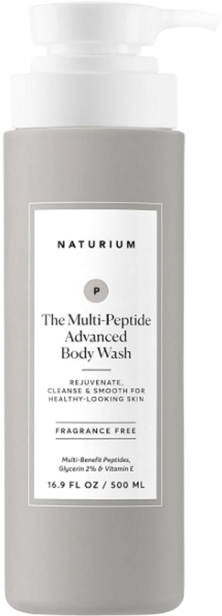 Naturium Multi-Peptide Advanced Body Wash 500 ml – Verjongende Douchegel met Rijst Aminozuren & Vitamine E – Hydraterende en Gladmakende Body Wash voor Zachte Huid
