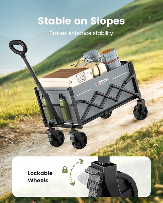 Bolderkar opvouwbaar - Stevig opvouwbaar frame - Strandwagen - Transportwagen van Bolderkar Opvouwbaar — afbeelding 5