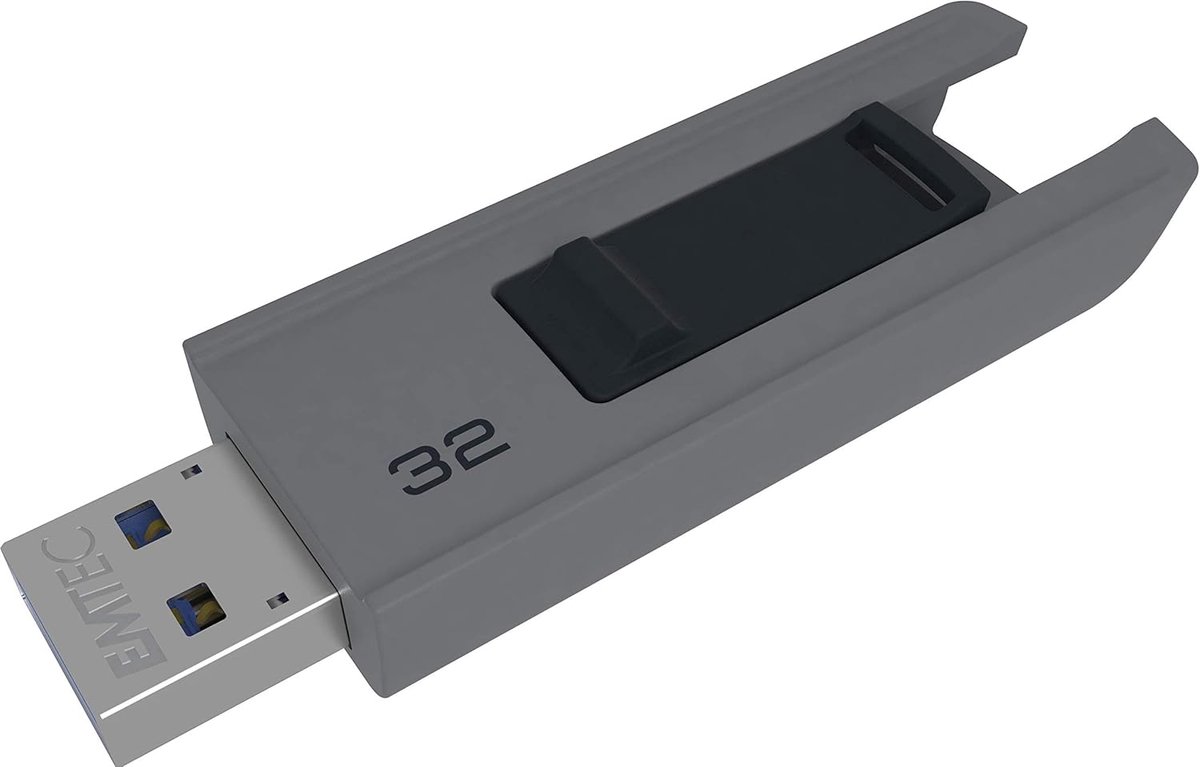USB-stick 3.0 Schuifmechanisme 32 GB Grijs Zwart Design