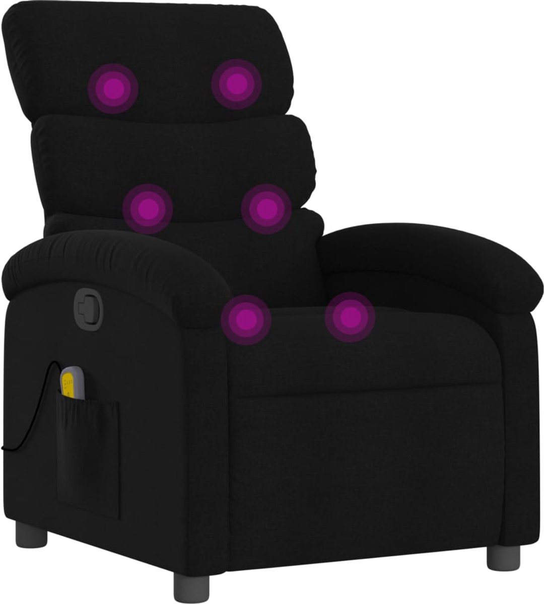 vidaXL Massagestoel - met - zwarte - stof