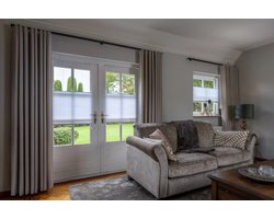 Dutchblinds - Plisségordijnen - lichtdoorlatend - Wit - 95 x 250 cm - Raamdecoratie op maat
