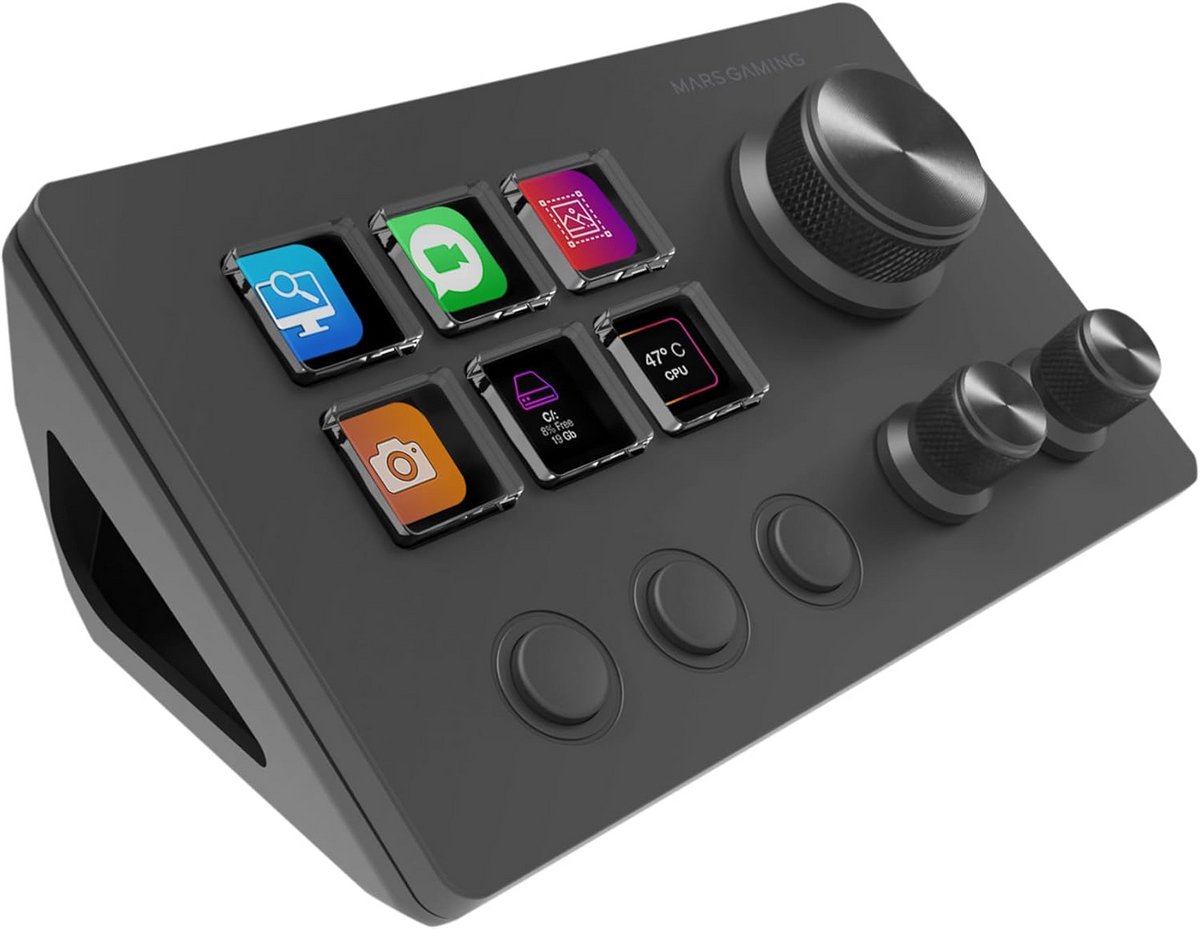 Compacte Controle Deck met LCD Knoppen en Draaiwielen voor Streaming en Creatief Werk