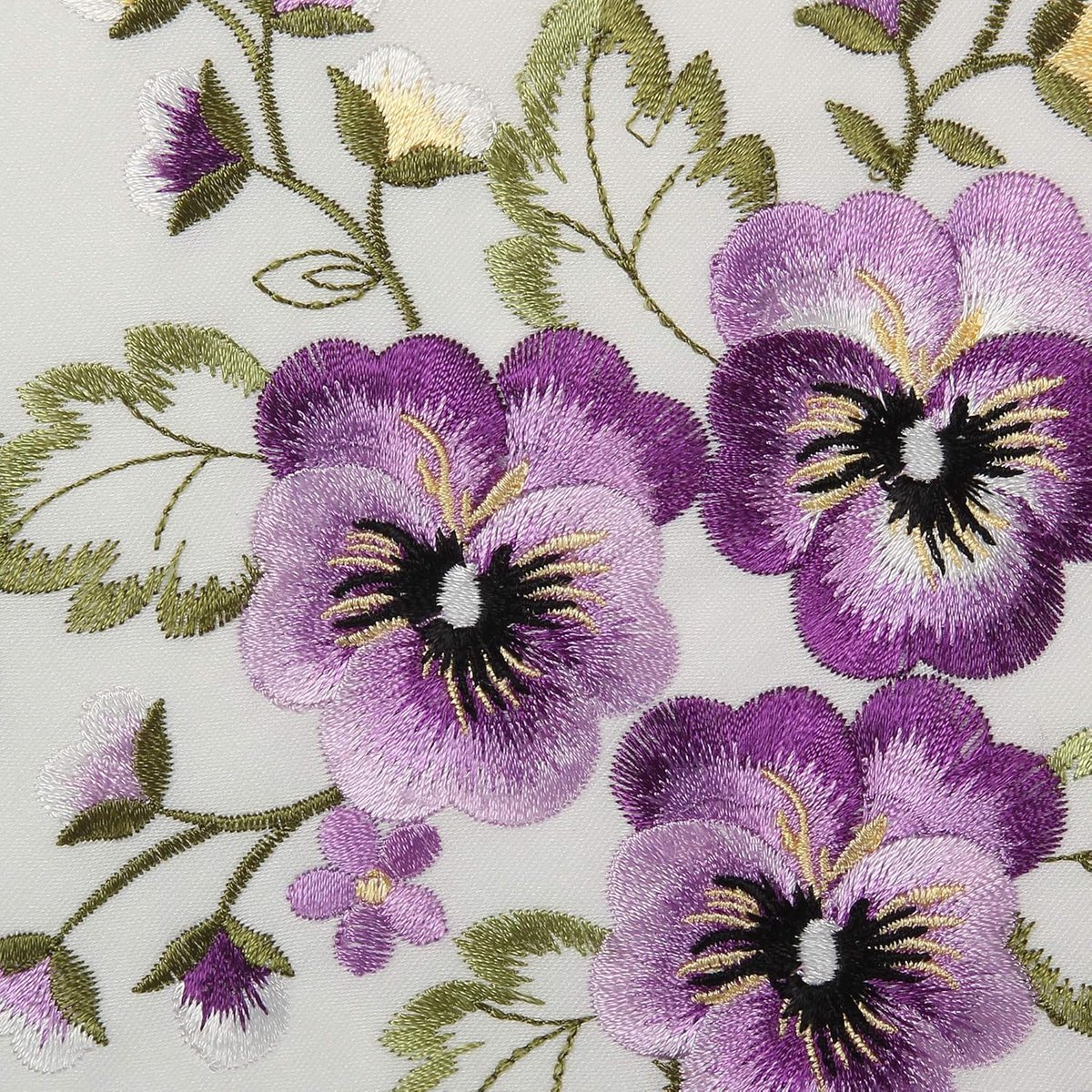 Witte Vierkante Tafelkleed met Lipbloemen Borduurwerk 85x85 cm Polyester