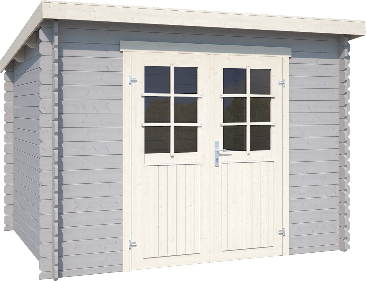 Outdoor Life Blokhut Nadia Platinum Grey-Wit 275 x 175 cm