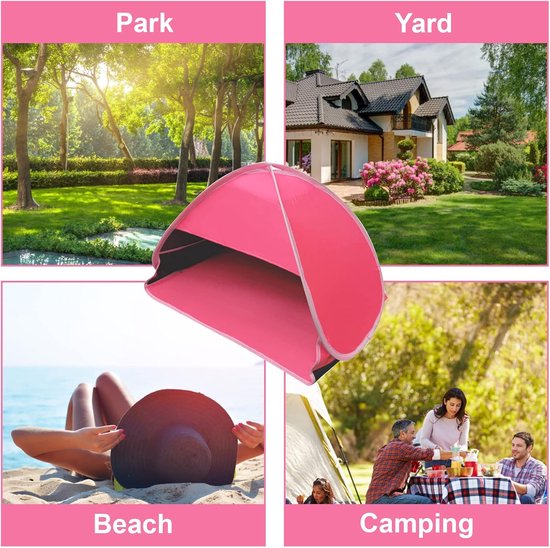 Pop-up strandtent, zonwerende tent, huisdierzonwerende tent, 1-pack mini strandtent, voor kamperen, picknicken, vissen en familie (M: 70*50*45cm) van Merkloos — afbeelding 4