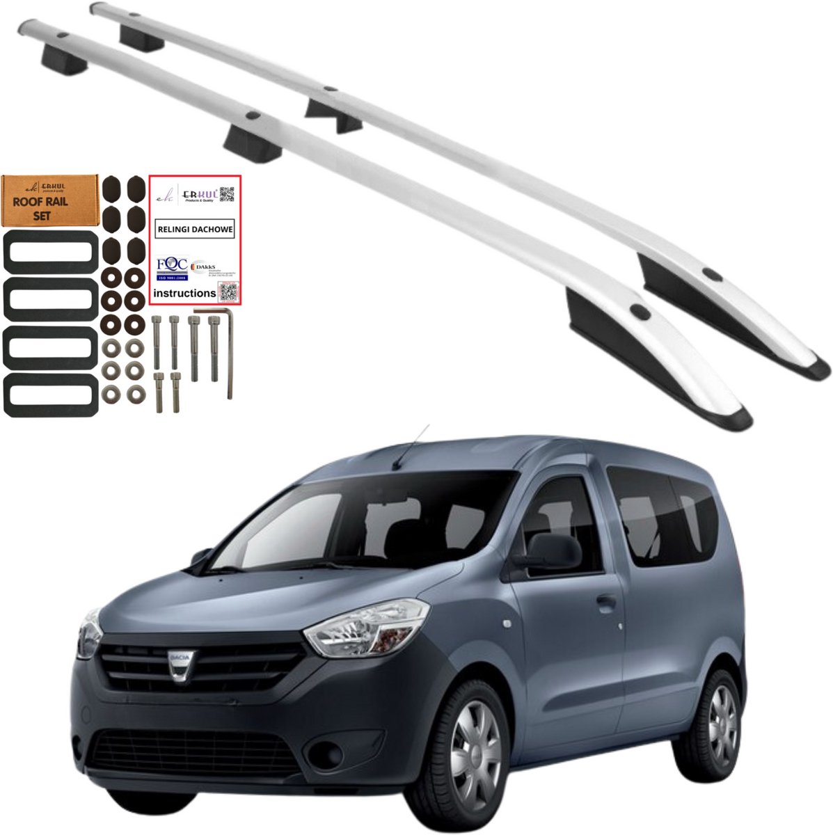 Dakrails DACIA DOKKER van 2013-2020 RENAULT EXPRESS vanaf 2021- Solid