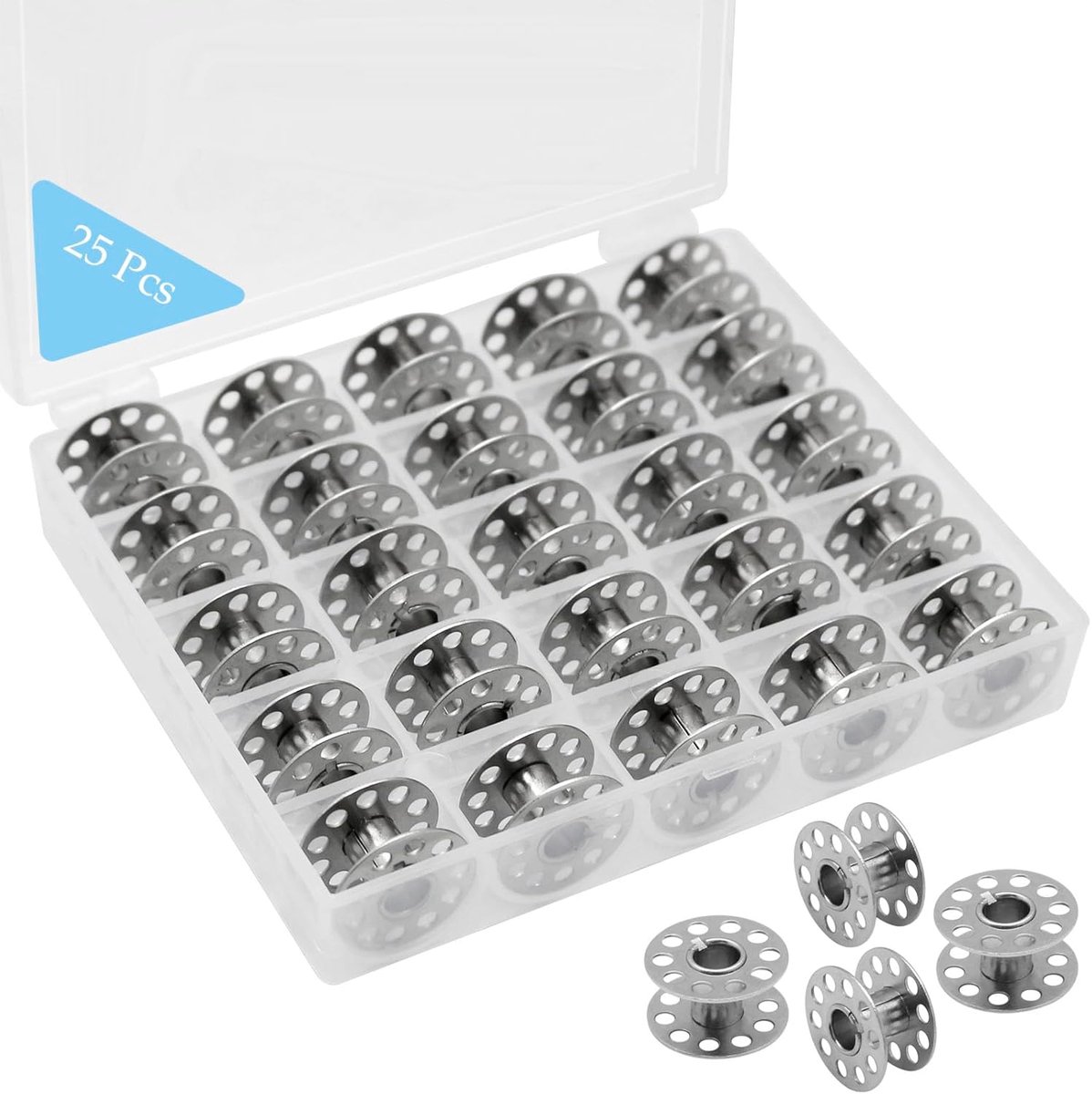 Cuhostki-25-Stuks-Metalen-Spoelen-Spoelendoos-Set-Zwart-Standaard-Opbergfunctie