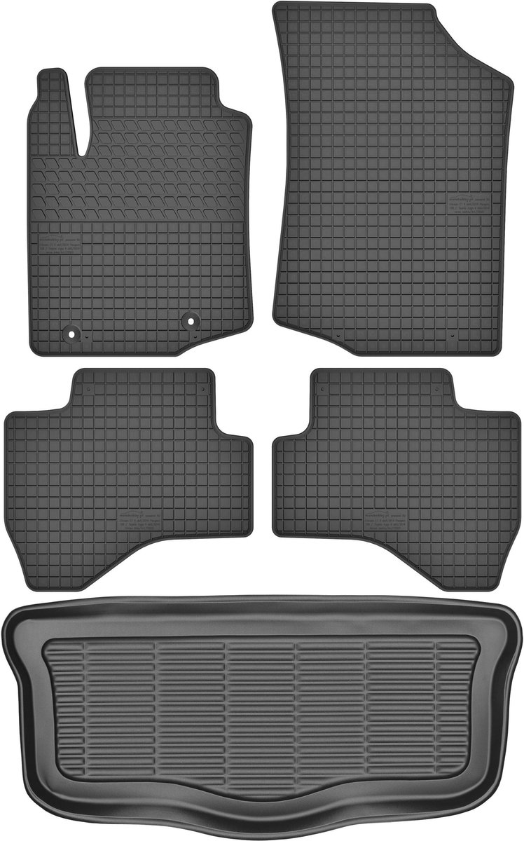 Max-Dywanik + Motohobby - Toyota Aygo II Accessoire Set - Rubber - Zwart
