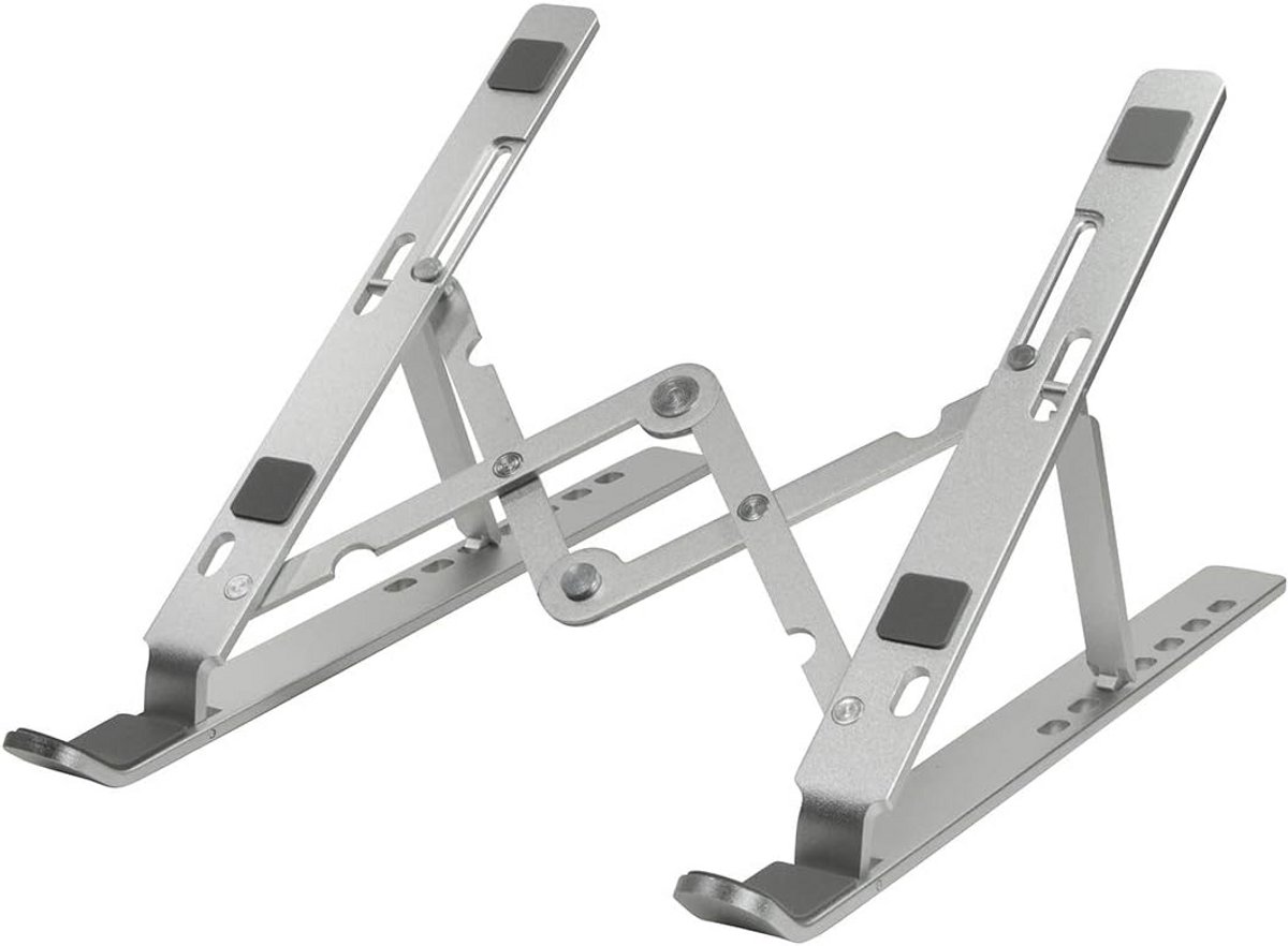 Inklapbare Notebook Standaard Zilver voor 10 tot 16 Inch Laptops en Tablets