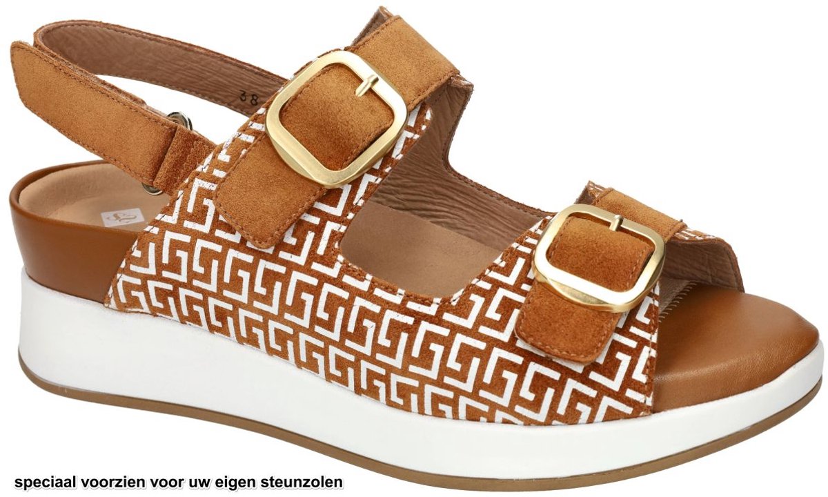 Piesanto -Dames - cognac/caramel - sandalen - maat 39