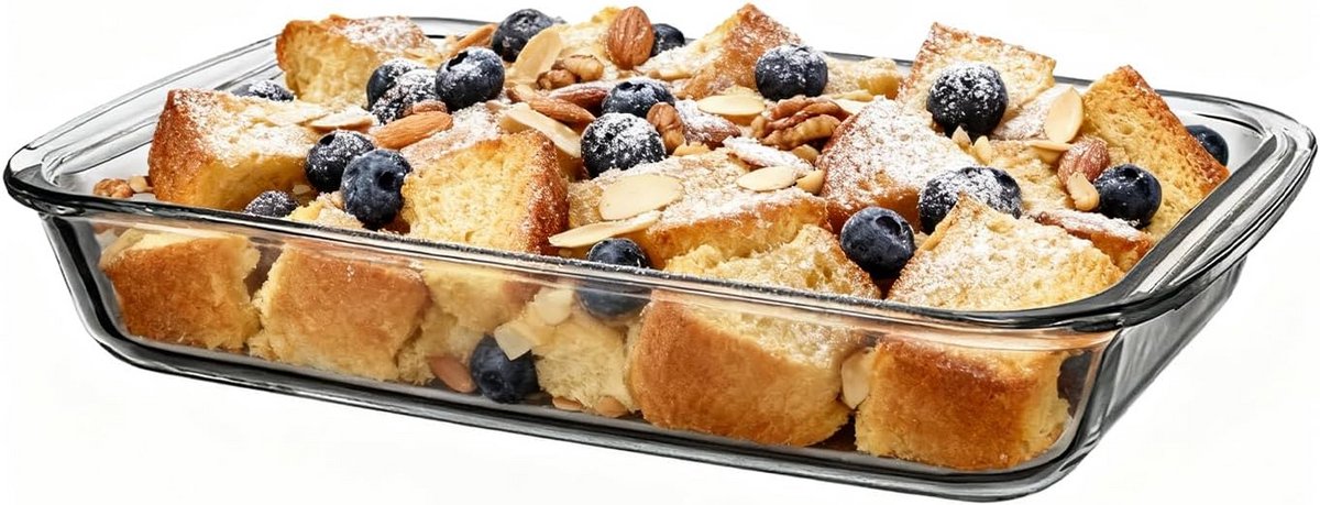 Rectangulaire Glazen Ovenschaal voor Lasagne en Tiramisu