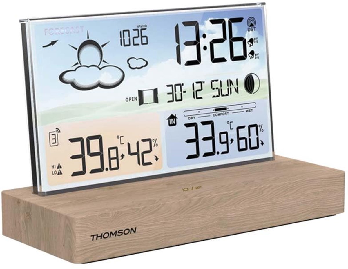 Weerstation met Wekker en Houten Voet