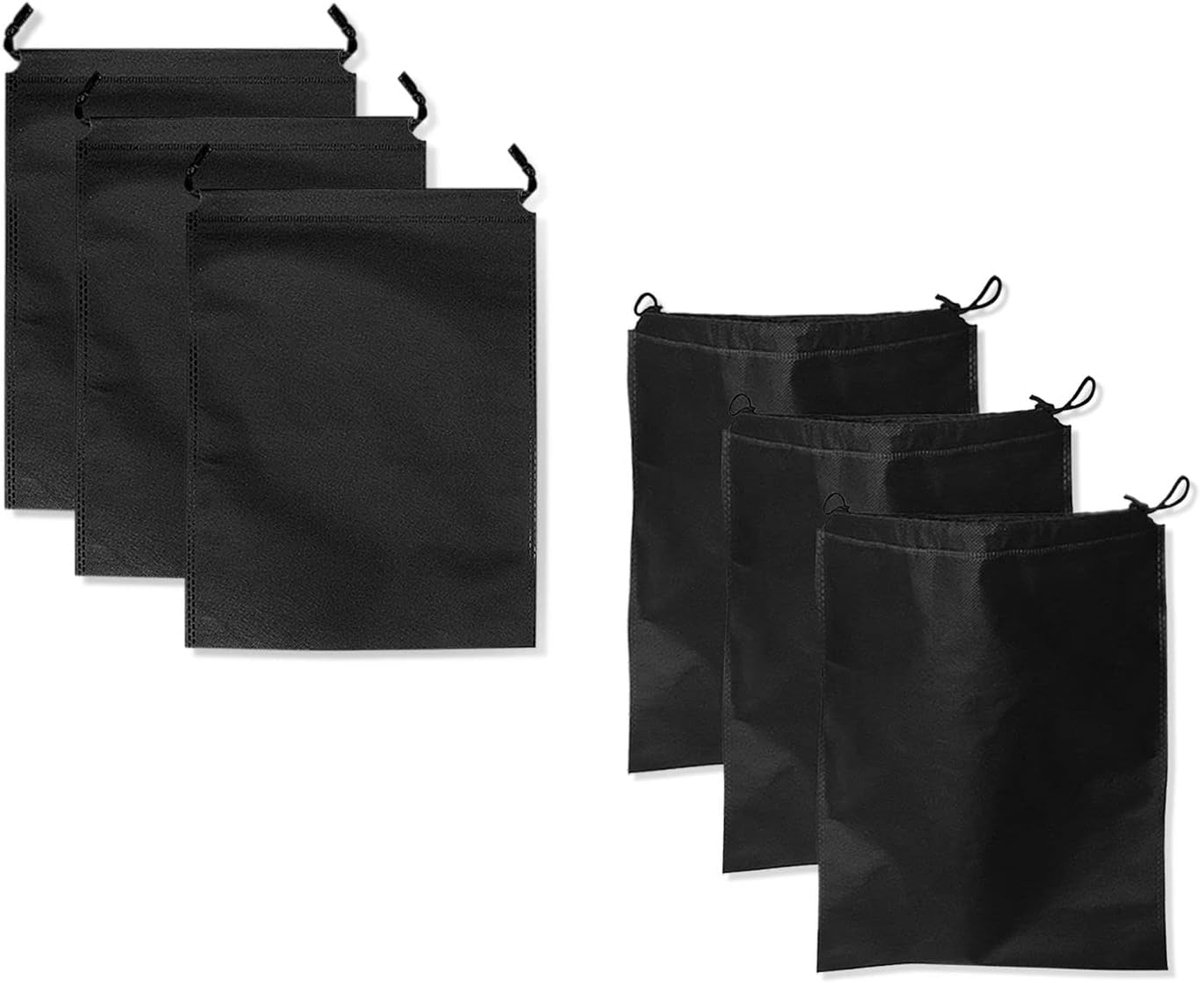 Set van 6 Reistas Schoenhoezen - Stofvrije Schoenen Opbergzakken Zwart