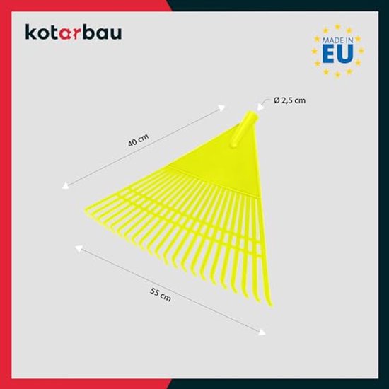 KOTARBAU® Bladhark, Tuinhark van Kunststof, 55 cm, Kersen, zonder Steel, Gazonhark, Waaierbezem, Lichtgewicht Hark, Stevige Hark van Merkloos	 — afbeelding 3