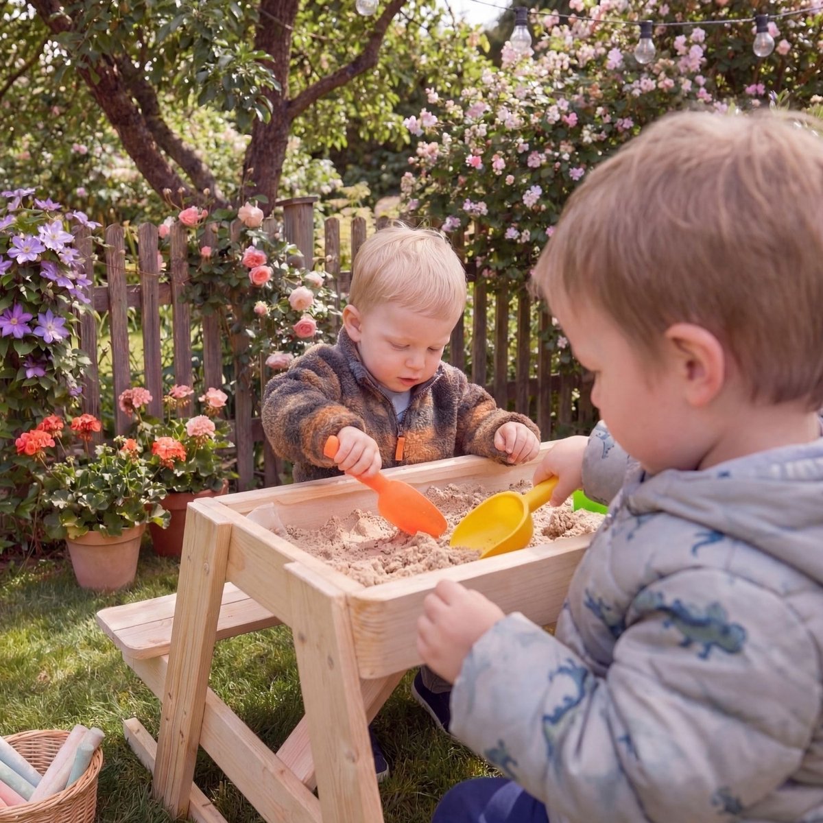 Maxx Kidz 3-in-1 Picknicktafel - Tafel, Krijtbord & Zandbak thumbnail 5