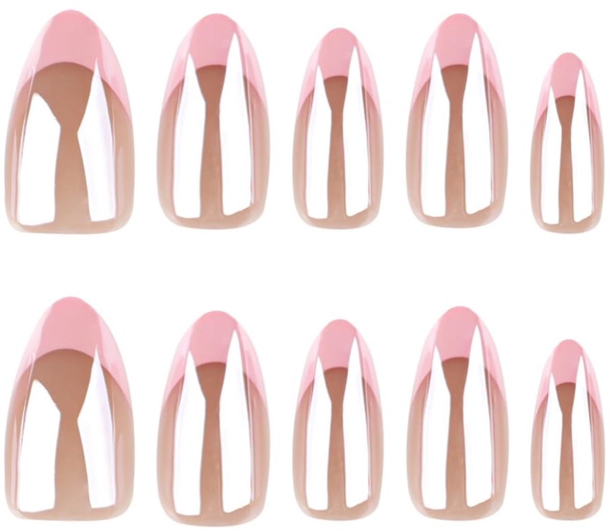 Cuhostki-24-Stuks-Parelmoer-Franse-Press-On-Nagels-Zelfklevend-Nagelkunst-Elegant