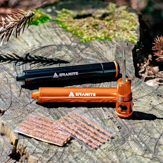 Tubeless Banden Reparatie Set met Geïntegreerde CO2 Flesje Pomp - Inclusief 2 Maten Pluggen van Merkloos — afbeelding 5