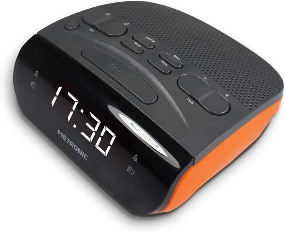 Wekkerradio met Dubbel Alarm, AM/FM Tuner en Slaap-/Snooze Functie